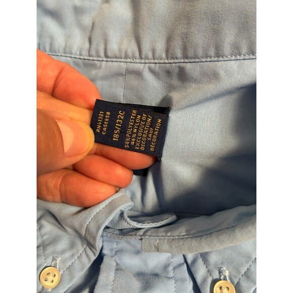 Ralph Lauren Polo Mens Big & Tall 2XLT Blue Long Sleeve Button Shirt Performance - Picture 4 of 9